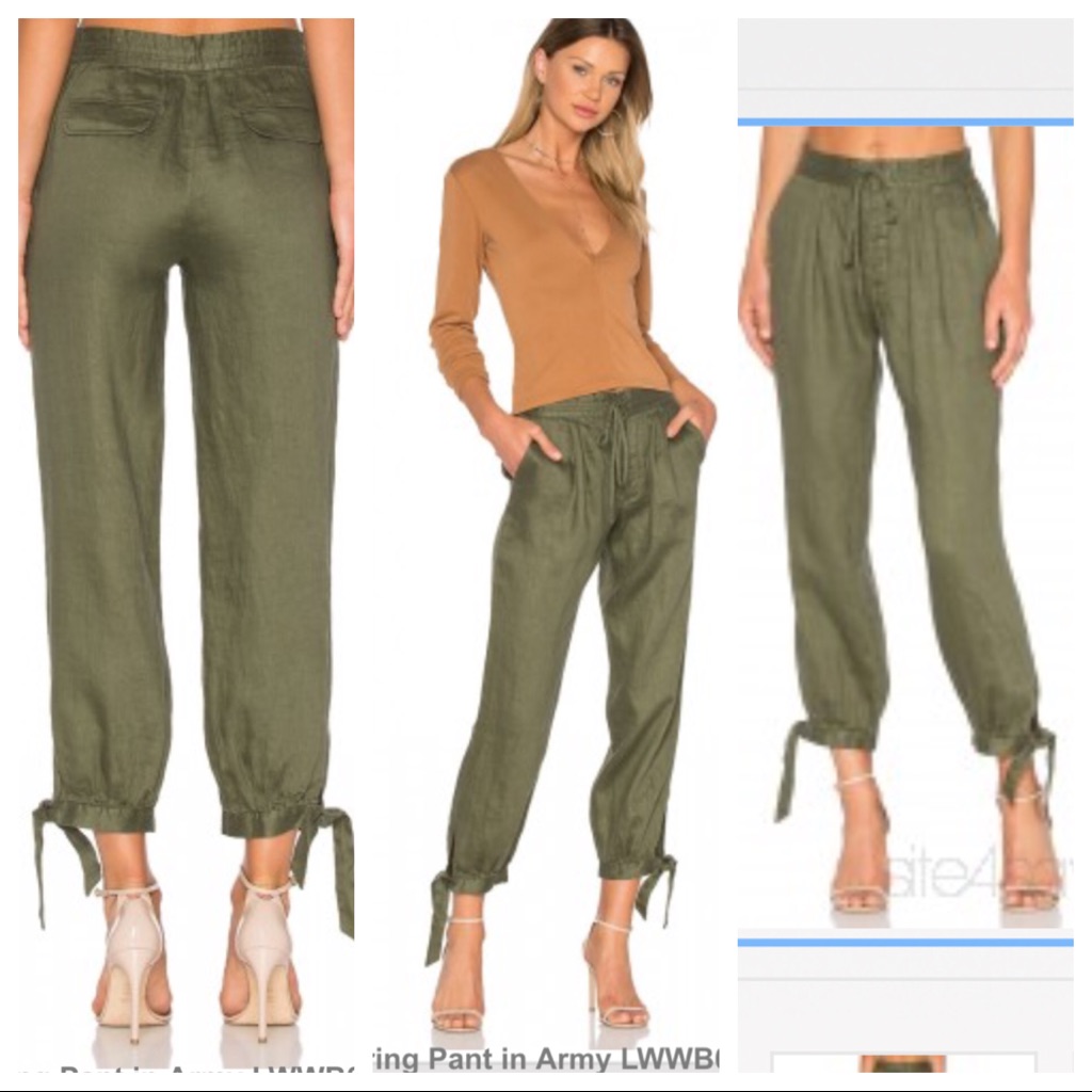 New! Frame Denim Voluminous Linen Drawstring Pants